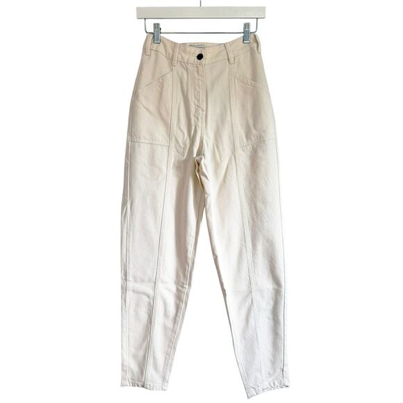 WRAP LONDON GARMENT DYED COTTON LYOCELL CARROT PANTS - Picture 1 of 6